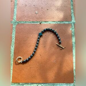 Men’s Black Hematite Cross Bracelet ✝️